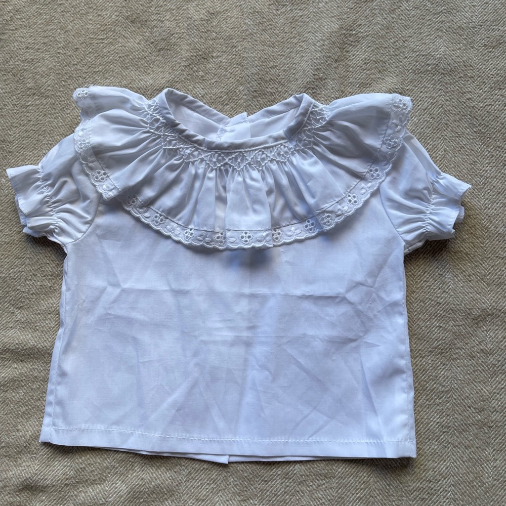 NWOT Pukatuka White Ruffled Baby Top Sz 3M